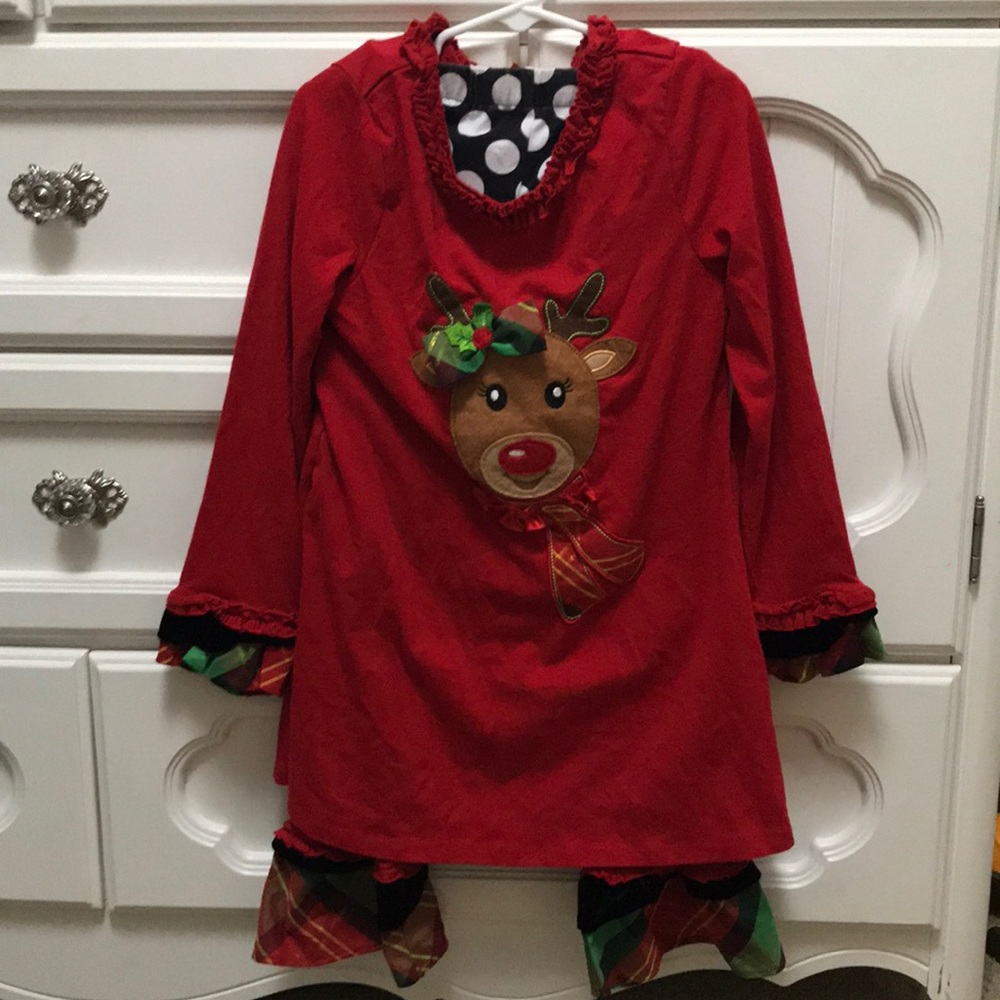 Girls Reindeer Christmas Outfit